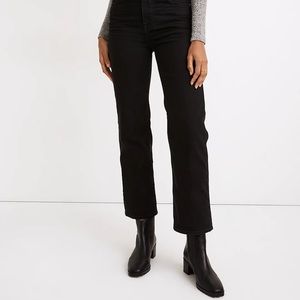 Madewell black slim wide leg crop jeans 31